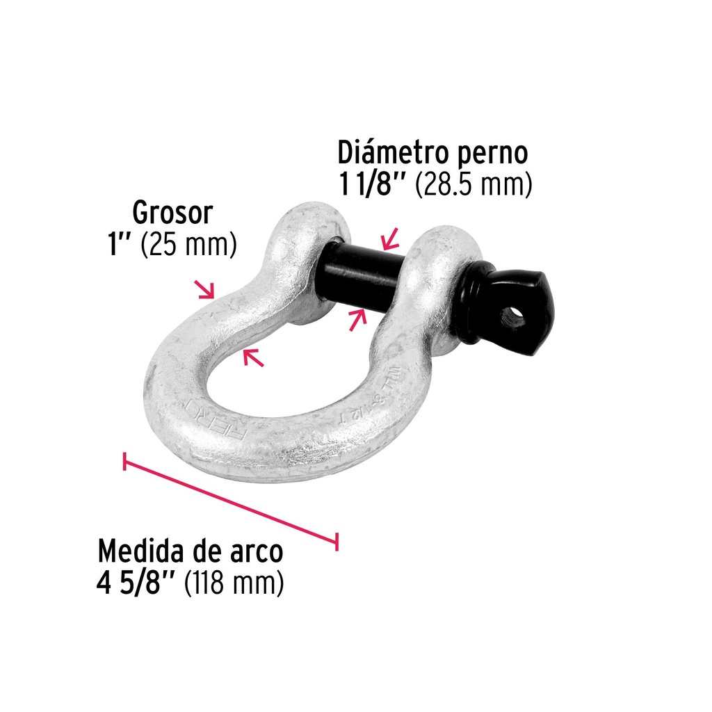 Grillete de acero forjado 1', Fiero