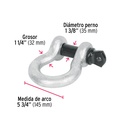 Grillete de acero forjado 1-1/4', Fiero