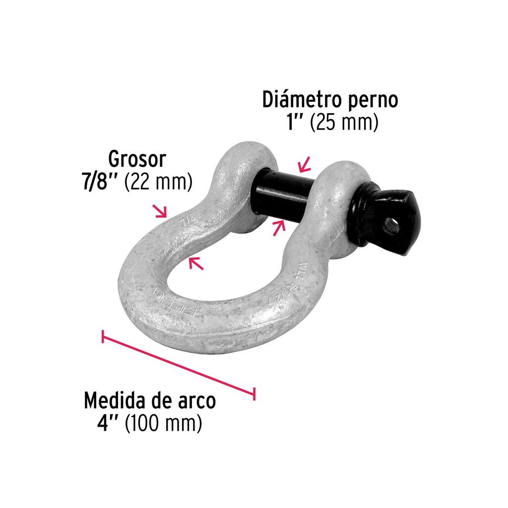 Grillete de acero forjado 7/8', Fiero