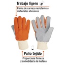 Guantes carnaza y loneta, uso ligero, Truper