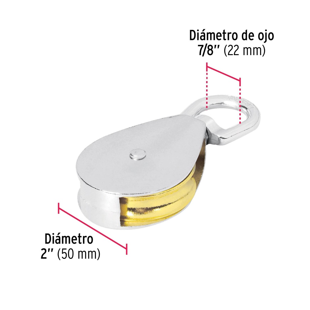 Garrucha metálica para noria de 2', Fiero