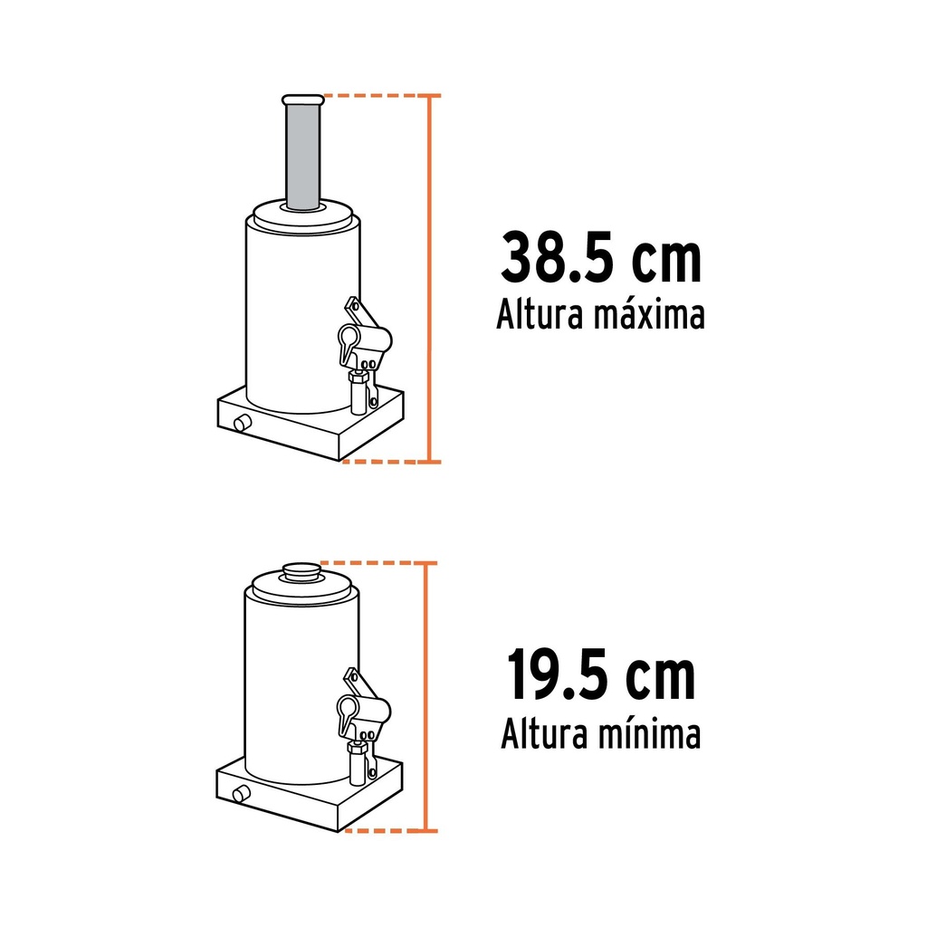 Gato hidráulico de botella de 4 Ton, Truper