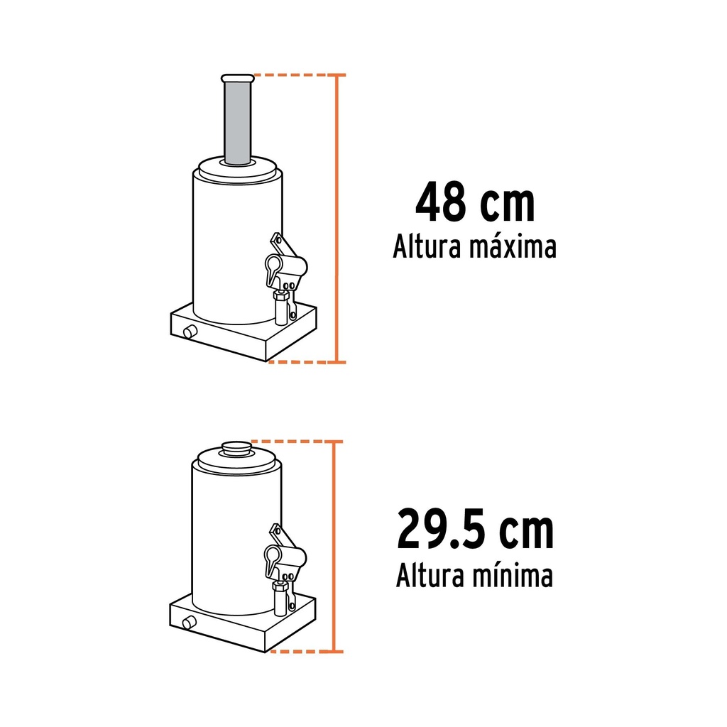 Gato hidráulico de botella de 50 Ton, Truper