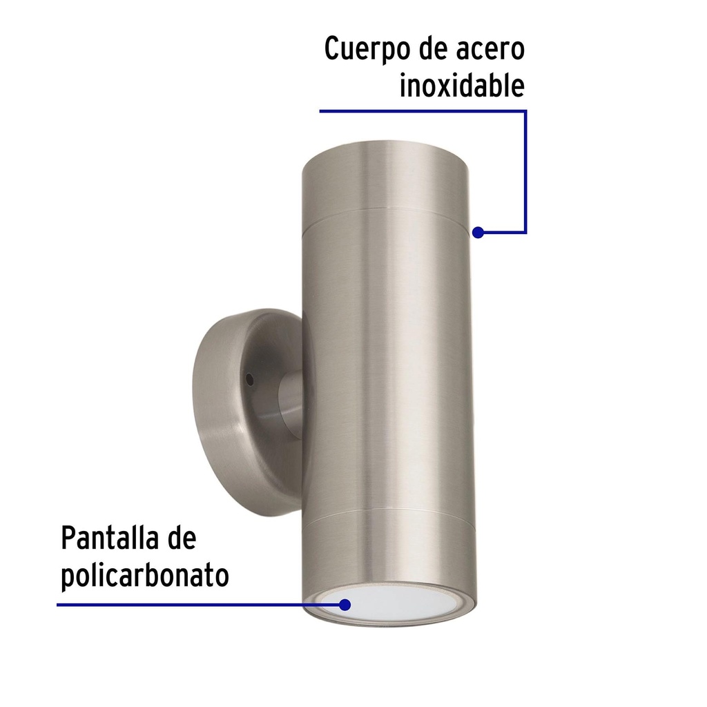 Arbotante satín de LED 10 W de acento 2 spots luz cálida