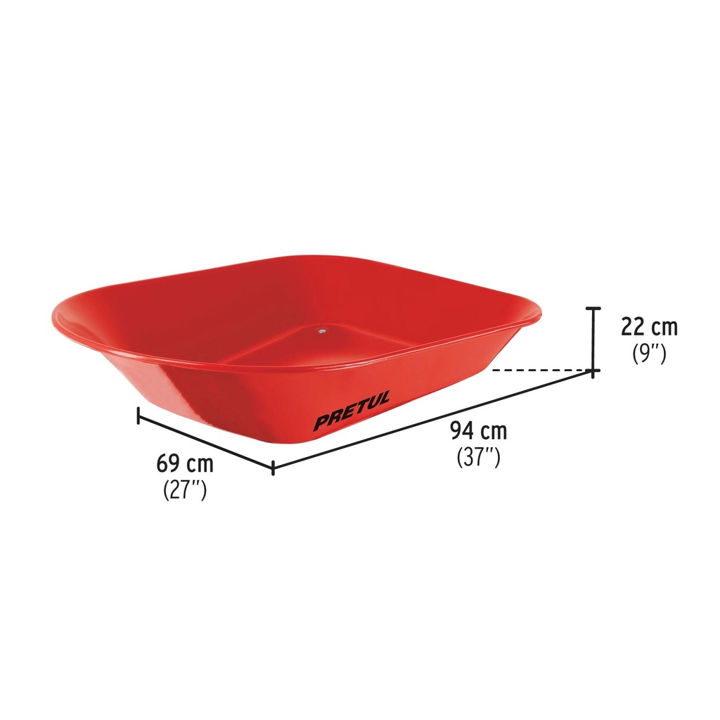 Carretilla 4.5 ft3 roja Neumática, bastidor tubular,Pretul