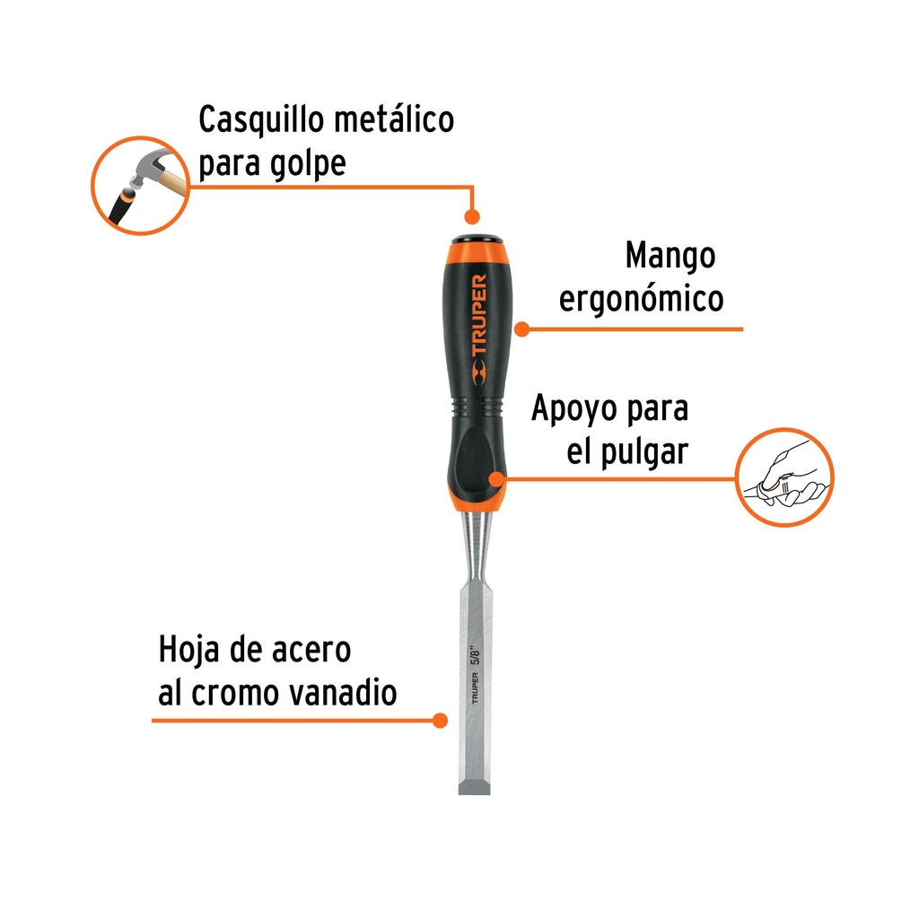 Formón 5/8' mango Comfort Grip, Truper