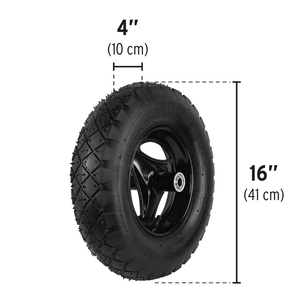 Carretilla 4.5 ft3 roja Neumática, bastidor tubular,Pretul