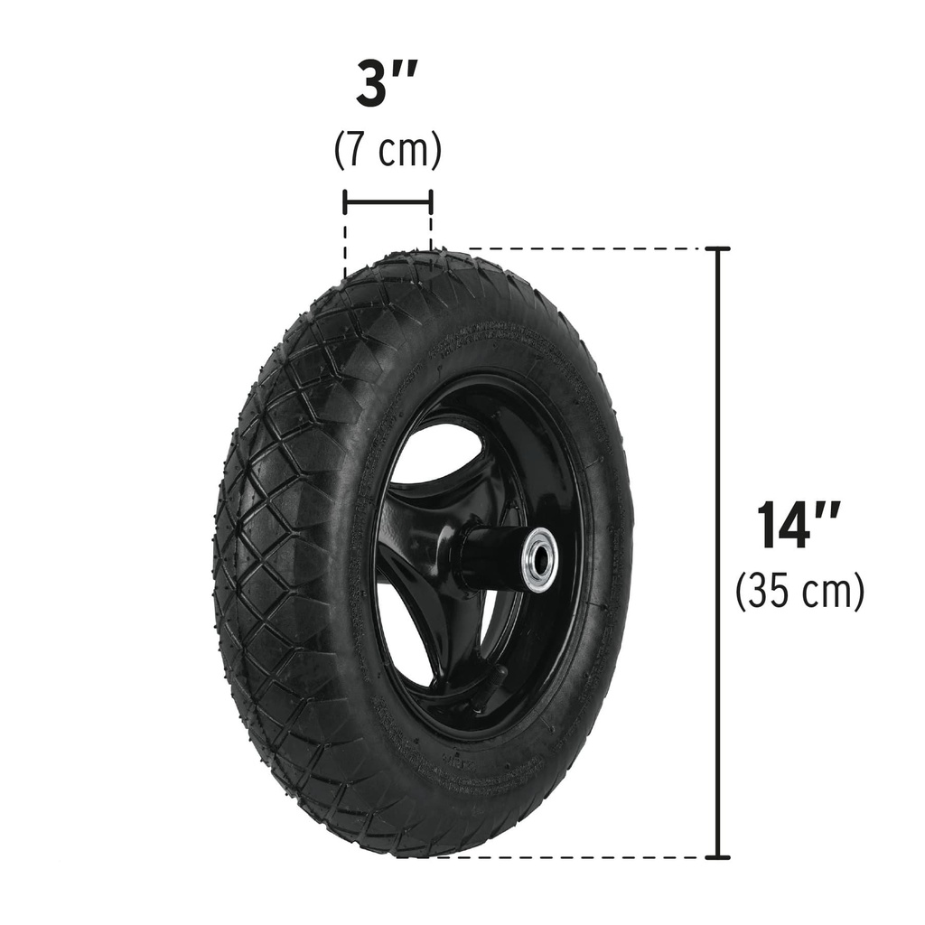 Carretilla 4.5 ft3 gris Neumática, bastidor tubular, Pretul