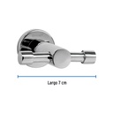 Gancho doble metálico cromo para toallas, Foset Element