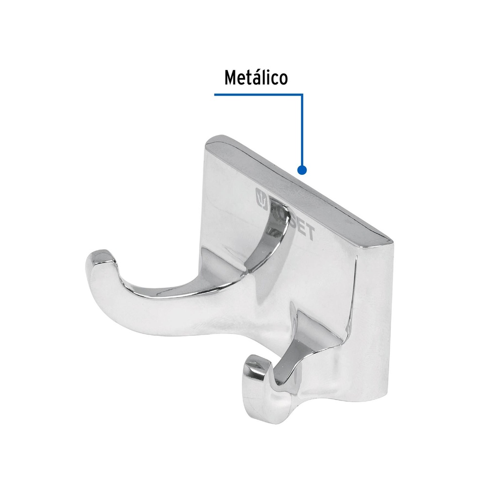 Gancho doble metálico para toallas, Foset Basic