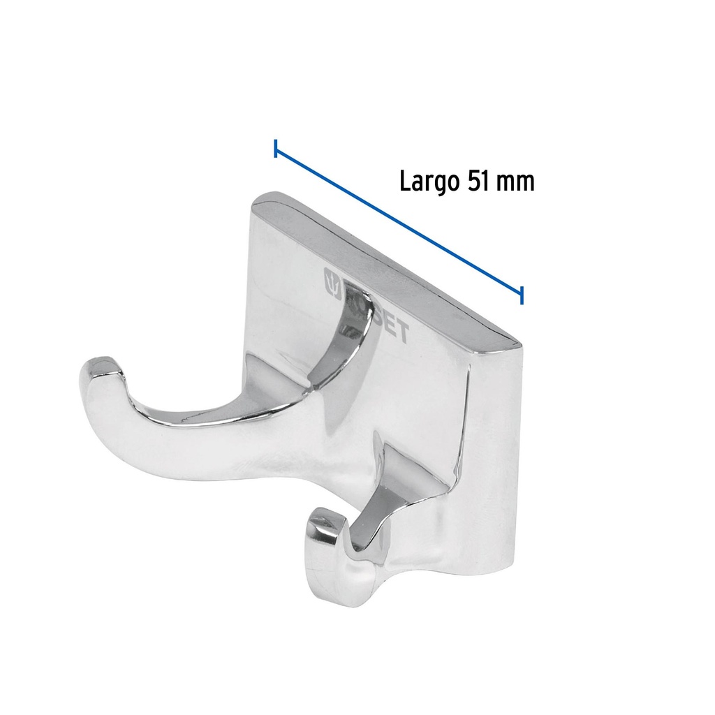 Gancho doble metálico para toallas, Foset Basic