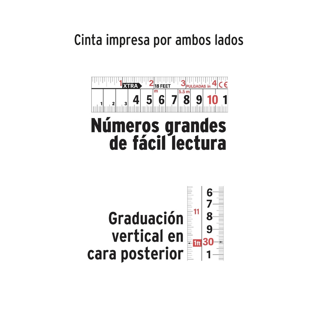 Flexómetro XTRA 7.5 m cinta extra ancha 28 mm, Truper