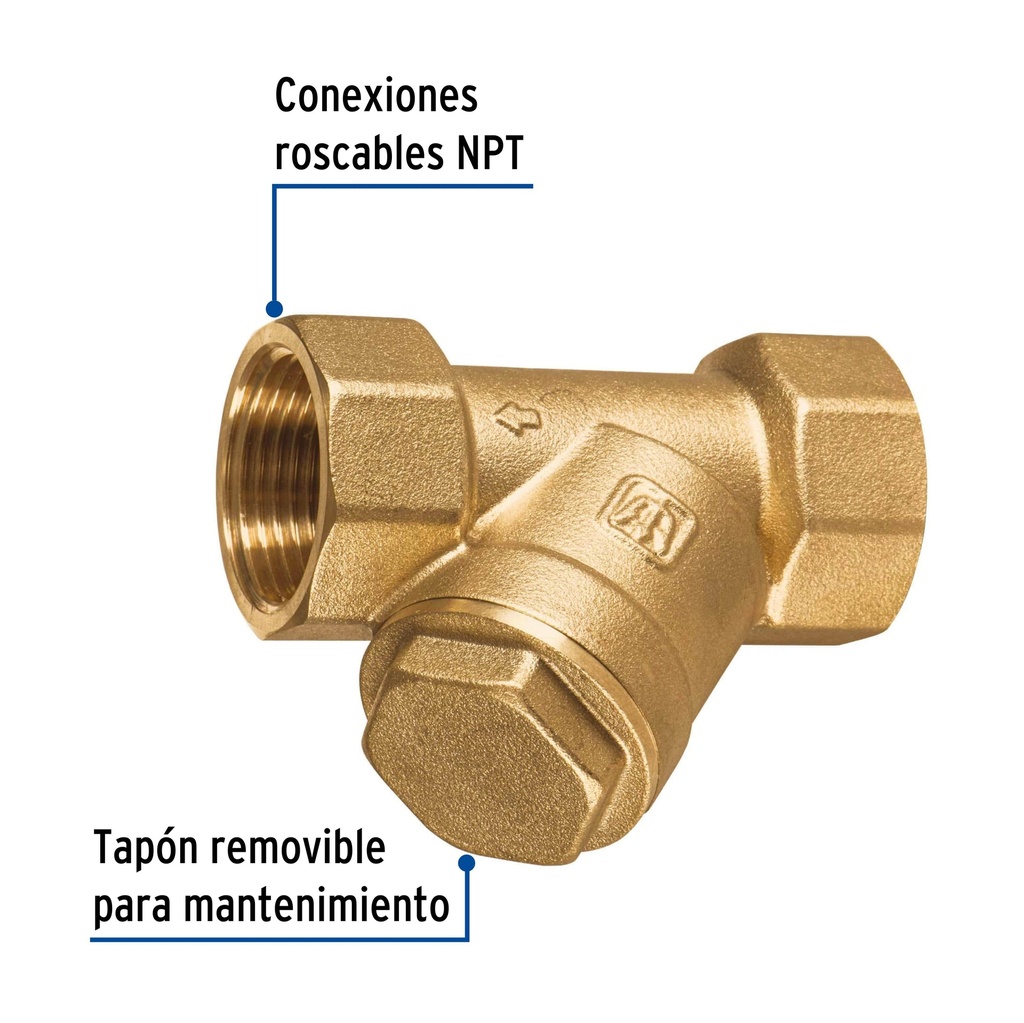 Filtro de latón en 'Y' de 1', Foset