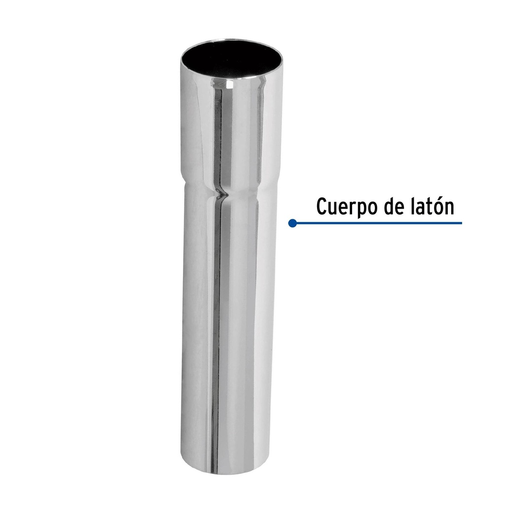 Extensión 15 cm latón cromado para contra de lavabo, 1-1/4'