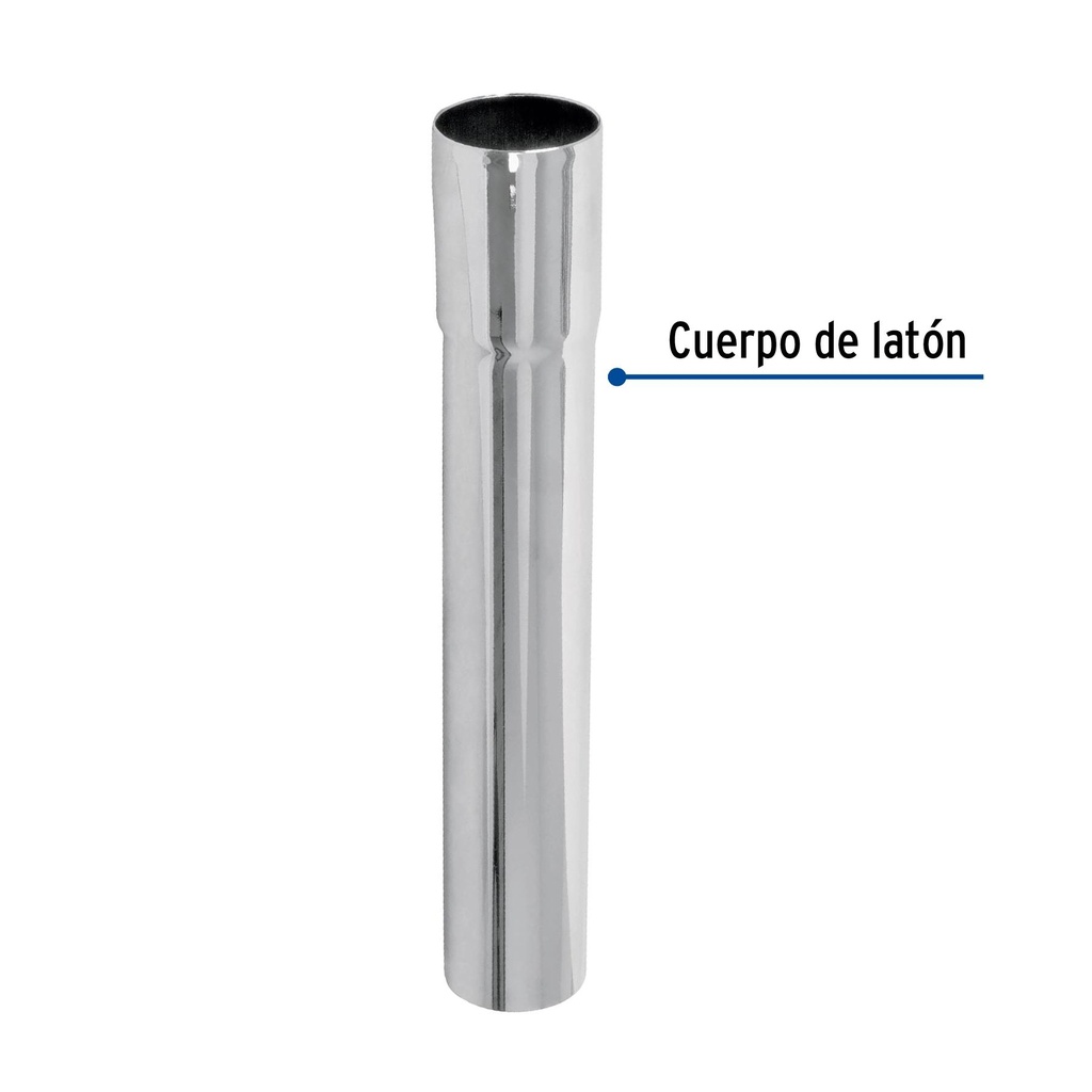 Extensión 20 cm latón cromado para contra de lavabo, 1-1/4'