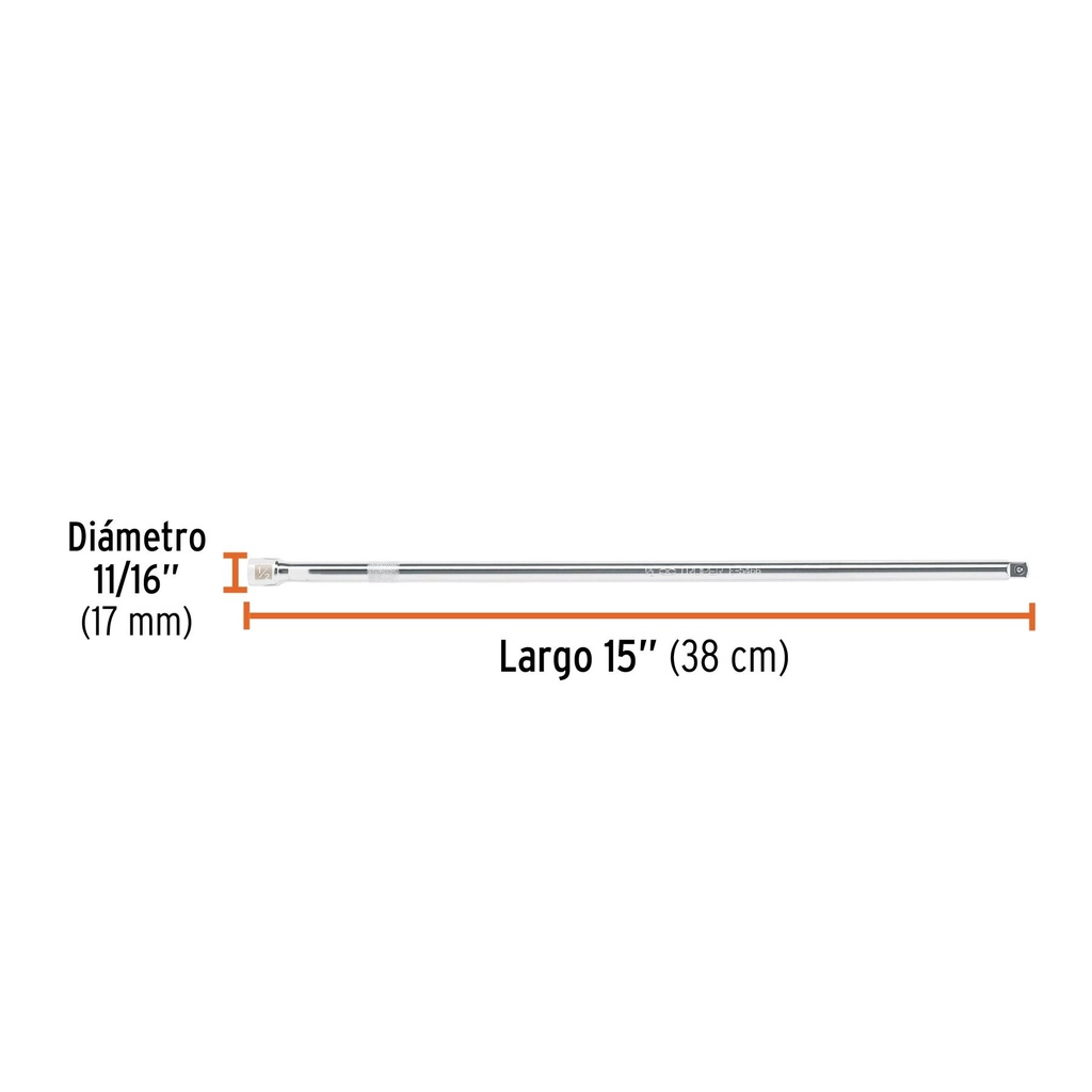 Extensión cuadro 1/2' para matraca, largo 15', Truper