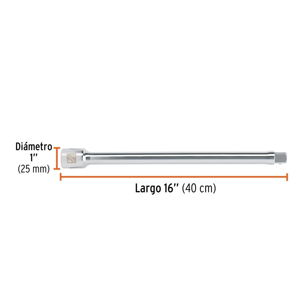 Extensión cuadro 3/4' para matraca, largo 16', Truper