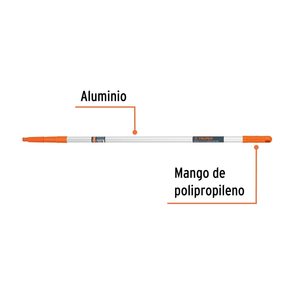 Extensión de 2 m de aluminio para rodillo, Truper