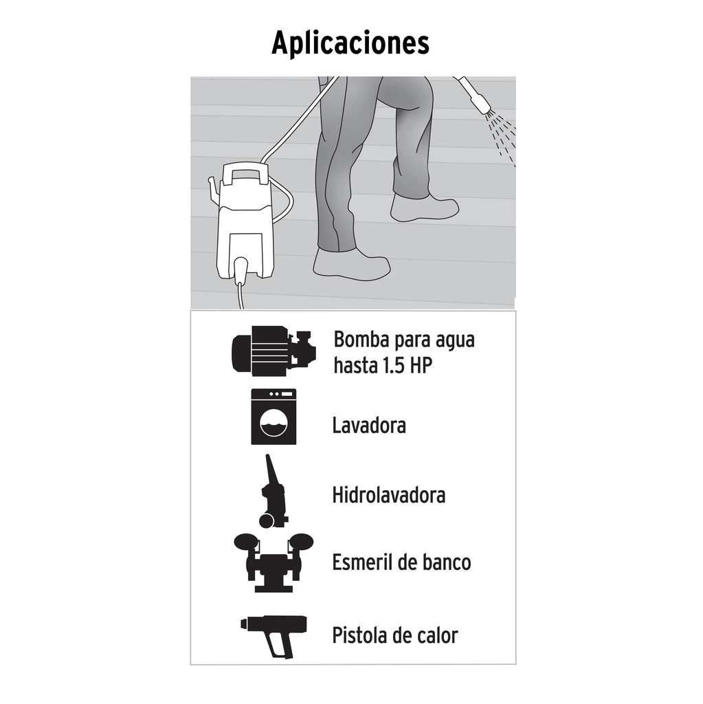 Extensión de uso rudo aterrizada 6 m calibre 16, Volteck