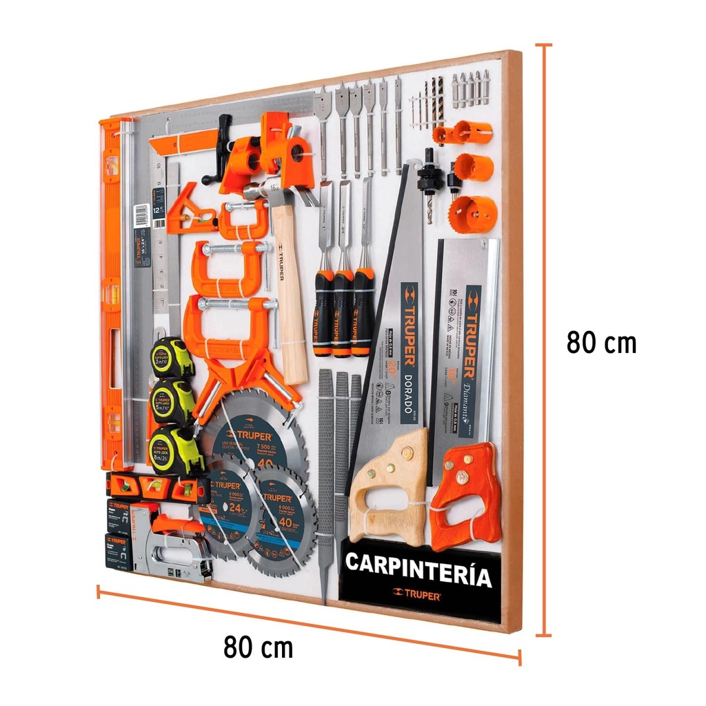 Exhibidor de Carpintería, 80x80 cm, 1 tablero