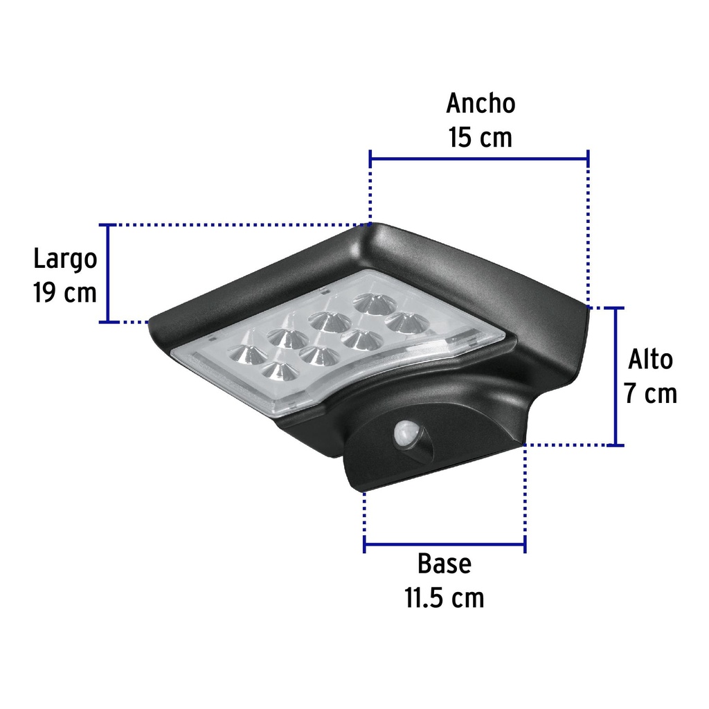 Arbotante solar LED 4 W con sensor de movimiento, Volteck