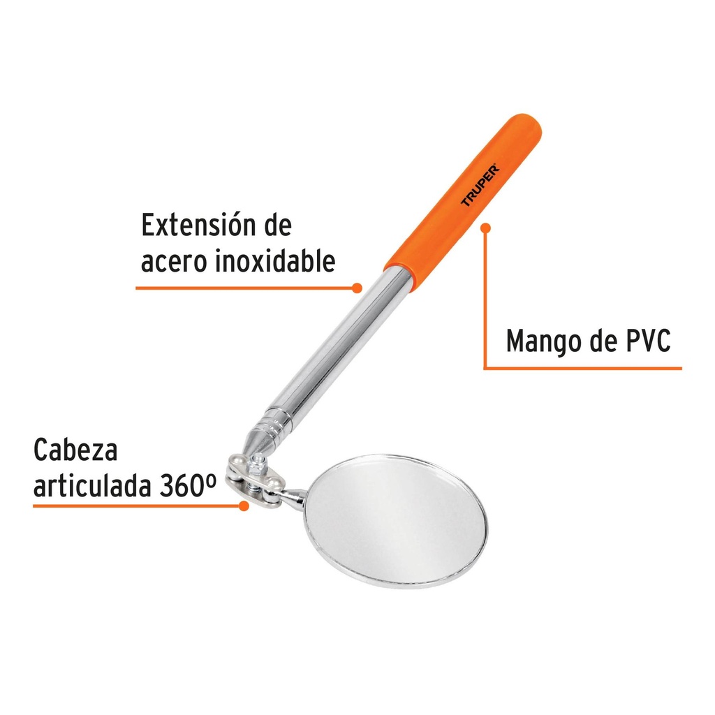 Espejo circular telescópico de inspección, 5 cm, Truper