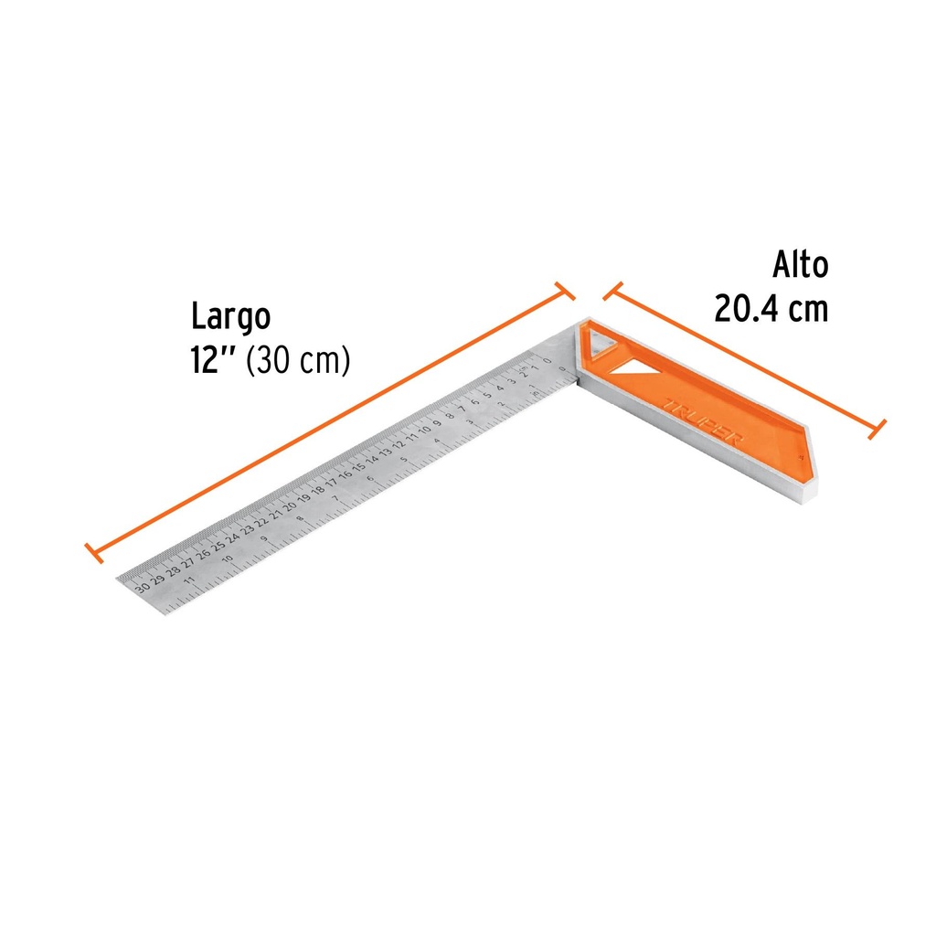 Escuadra 12' para carpintero con mango 100% de aluminio