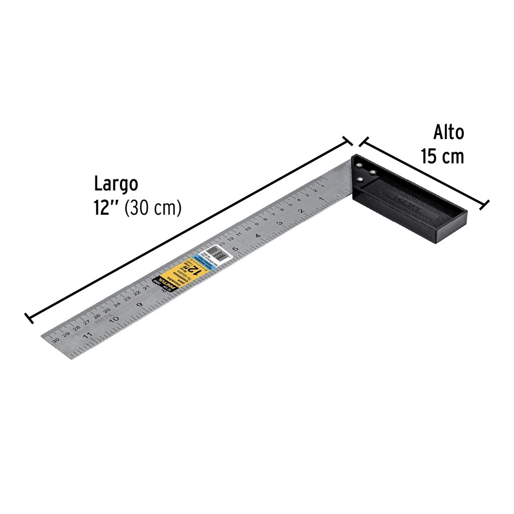 Escuadra 12' para carpintero, Pretul