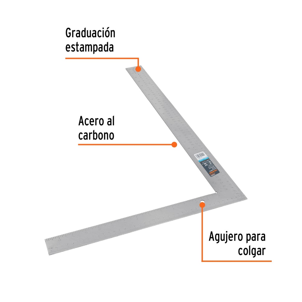 Escuadra 16'x24' de acero para cantero, Truper