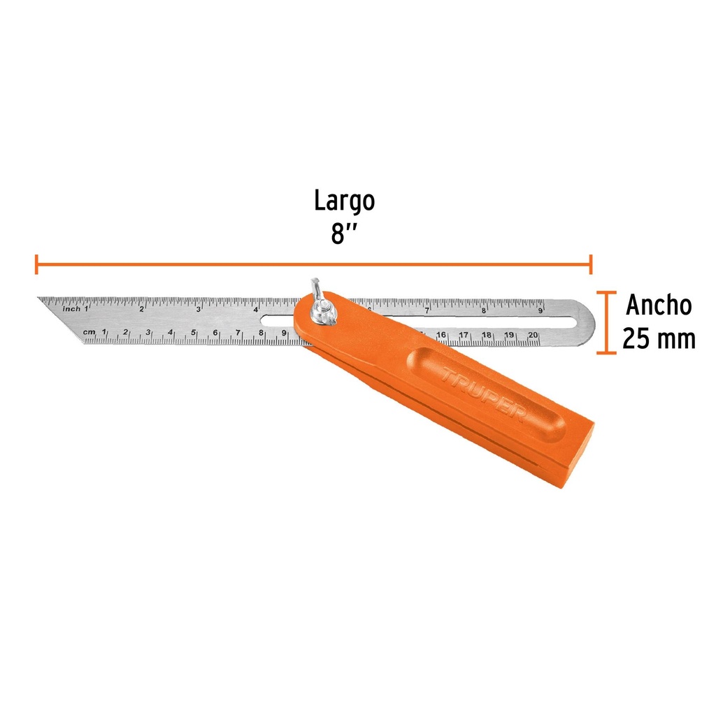 Escuadra falsa d/acero inoxidable 19cm / 6' con mango de ABS