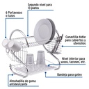 Escurridor de acero cromado con 2 niveles para trastes