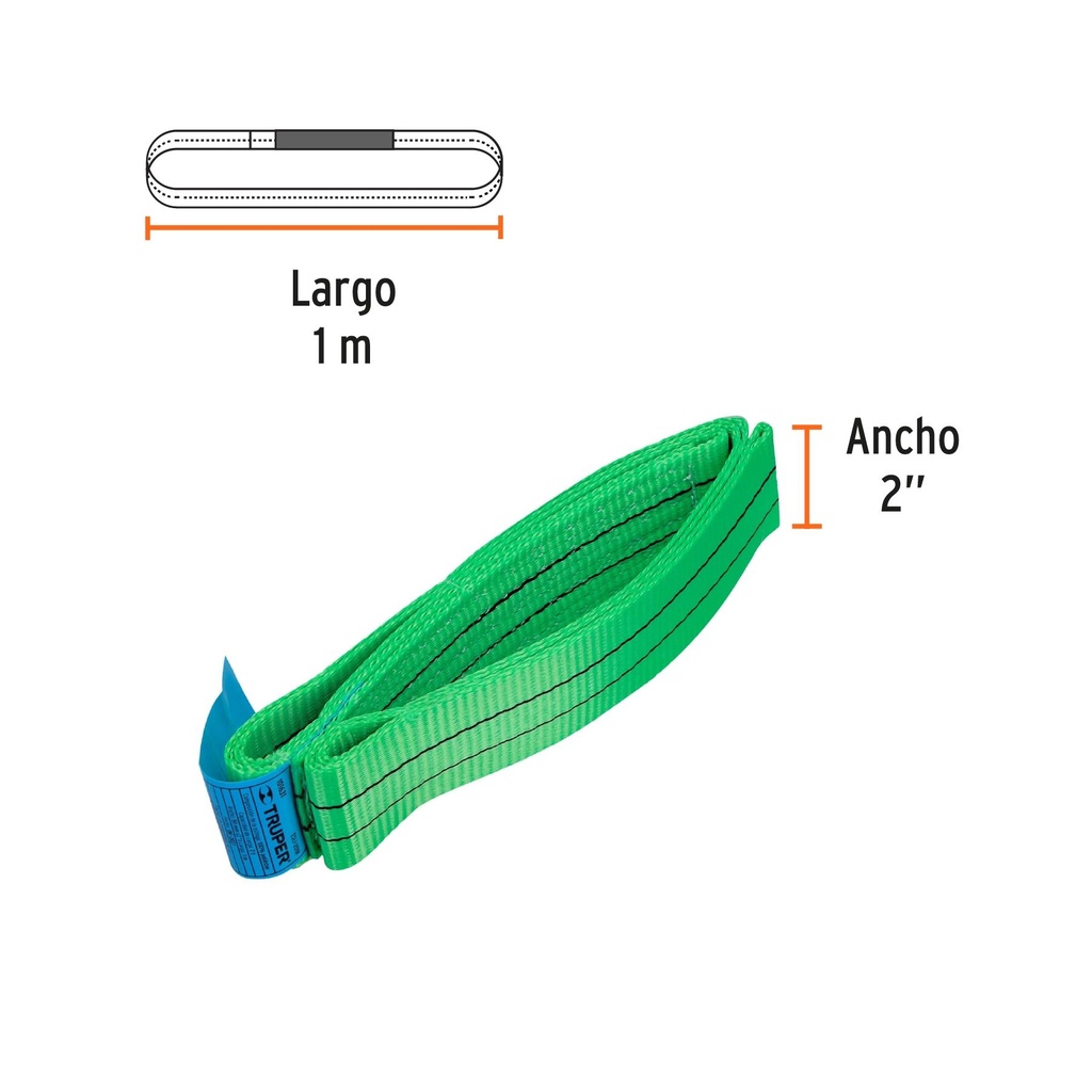 Eslinga redonda sin fin 2 ton x 1 m, Truper