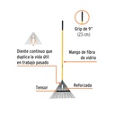 Escoba metálica p/ jardín cabeza recta 24 dientes, reforzada