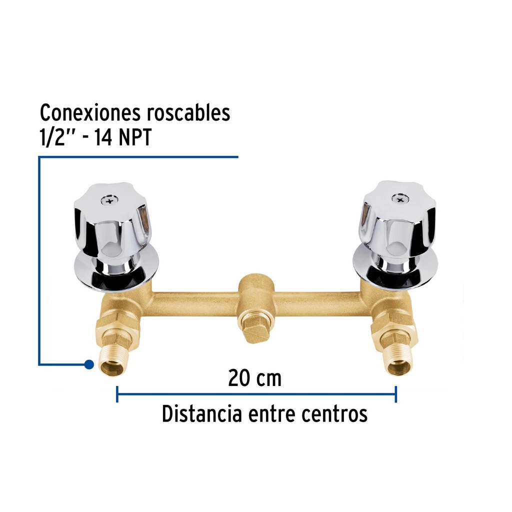 Ensamble para regadera para empotrar de 1/4 de vuelta, Basic