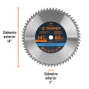 Disco sierra 14' para madera, 60 dientes centro 1', Truper