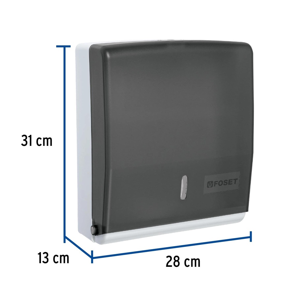 Dispensador de ABS para toallas de papel, humo, Foset