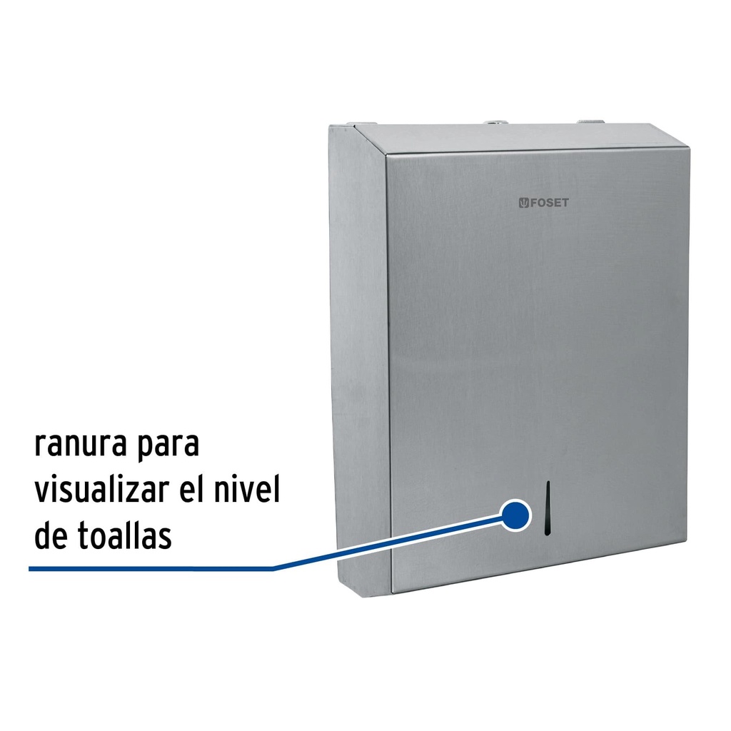 Dispensador de acero inox. para toallas de papel, Foset