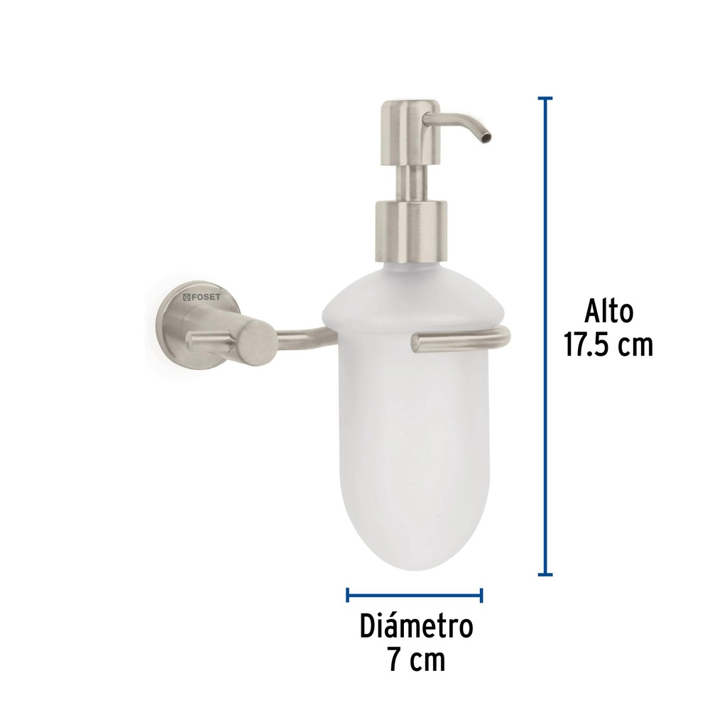 Dispensador de jabón a pared en acabado satín, Foset Element