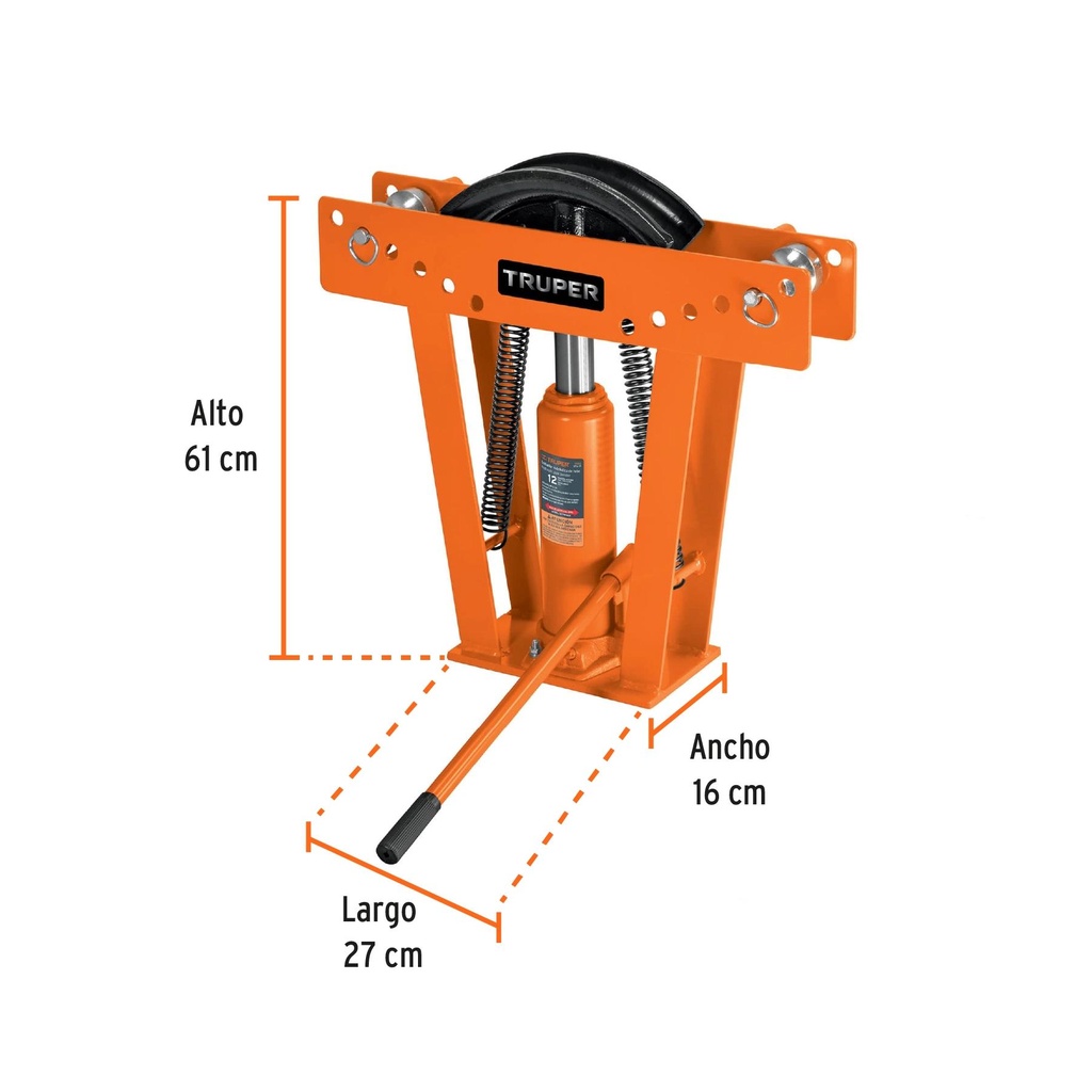 Doblador de tubo hidráulico, 12 ton, Truper