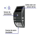 Arbotante solar LED con sensor de luz y movimiento, Volteck