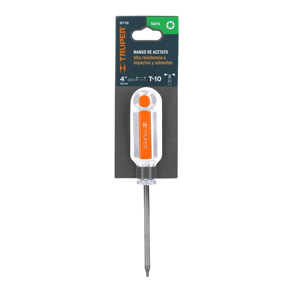 Desarmador punta Torx T 10 mango de acetato, Truper