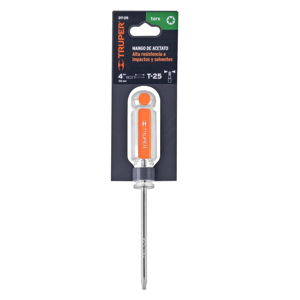 Desarmador punta Torx T 25 mango de acetato, Truper