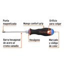 Desarmador de cruz 3/16' x 4' mango Comfort Grip, Truper