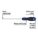 Desarmador de cruz 3/16' x 6' mango Comfort Grip, Pretul