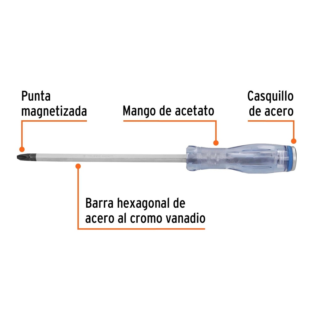 Desarmador de cruz de golpe 3/8' x 10', Truper Expert