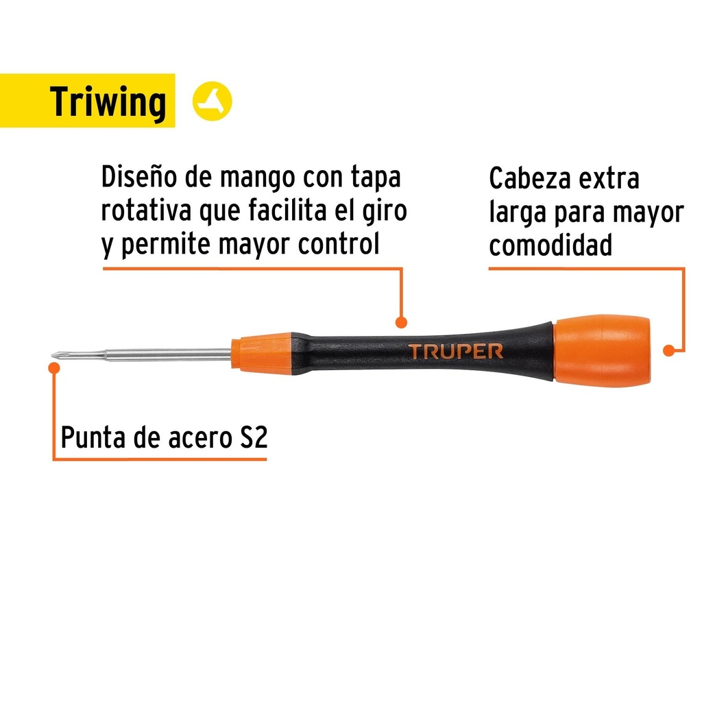 Desarmador de precisión punta triwing Y000 mango ergonómico