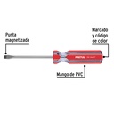 Desarmador plano 1/4 x 4' mango de PVC, Pretul