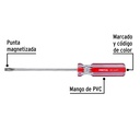 Desarmador plano 1/4 x 6' mango de PVC, Pretul