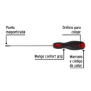 Desarmador plano 3/16 x 6' mango Comfort Grip, Pretul