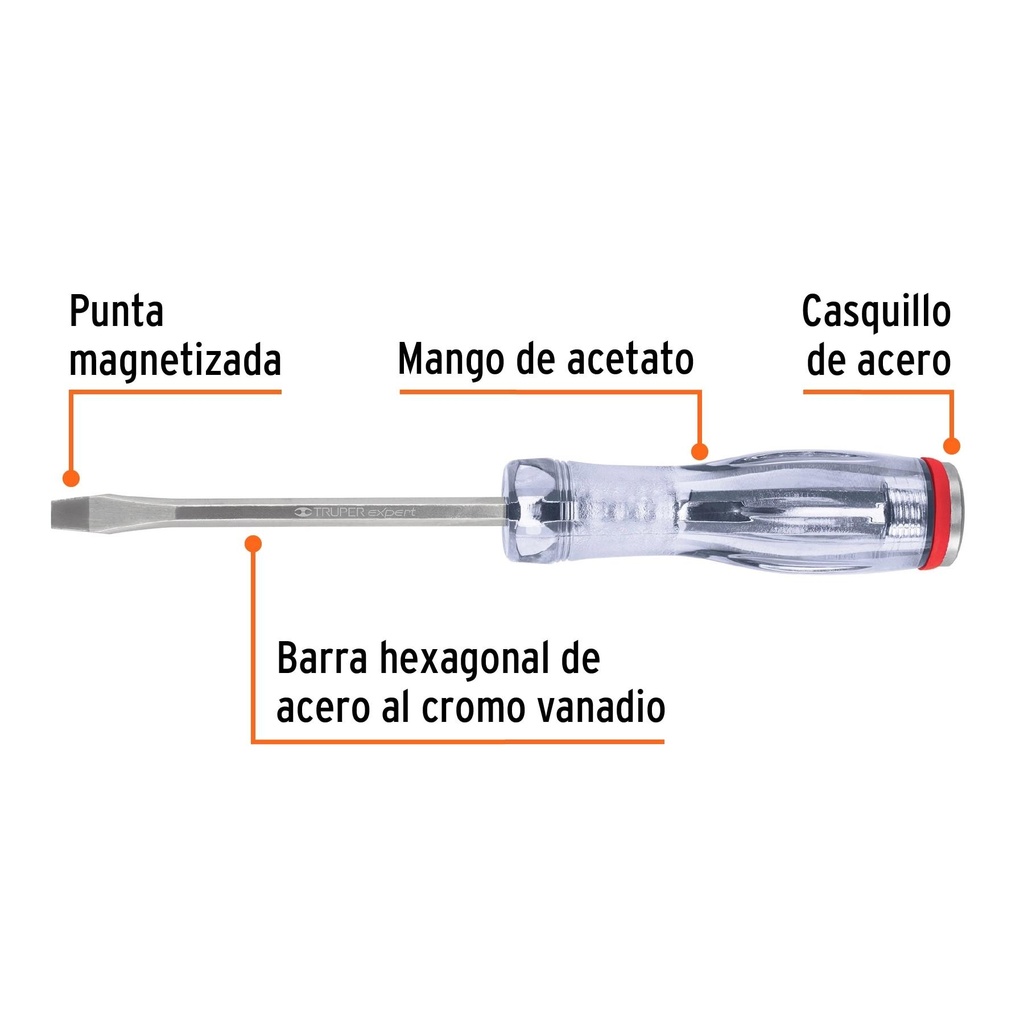 Desarmador plano de golpe 1/4' x 4', Truper Expert